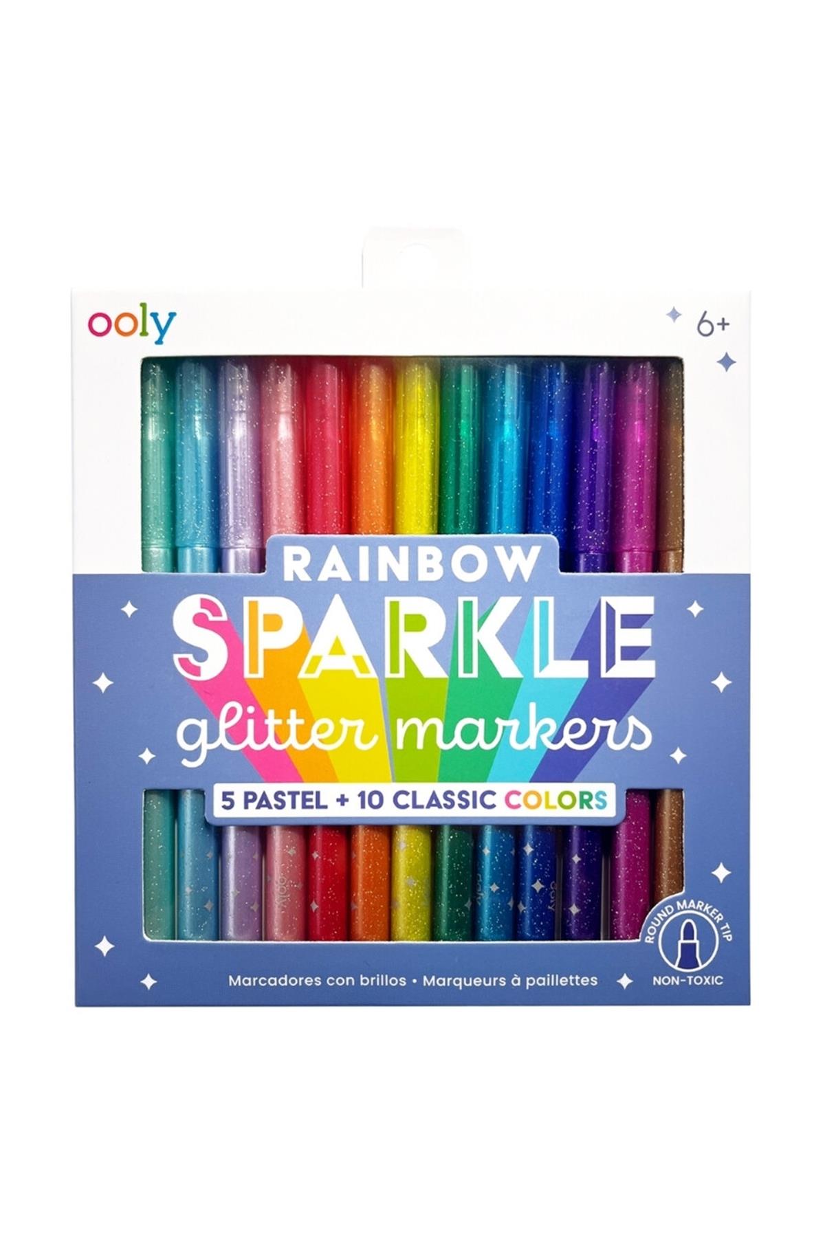 Ooly Rainbow Sparkle Simli 15’li Keçeli Kalem Çok Renkli