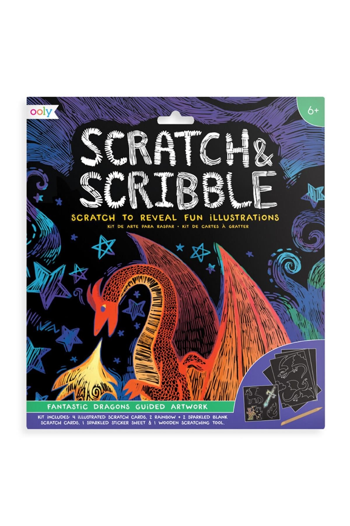 Ooly Scratch & Scribble - Fantastic Dragon Çok Renkli
