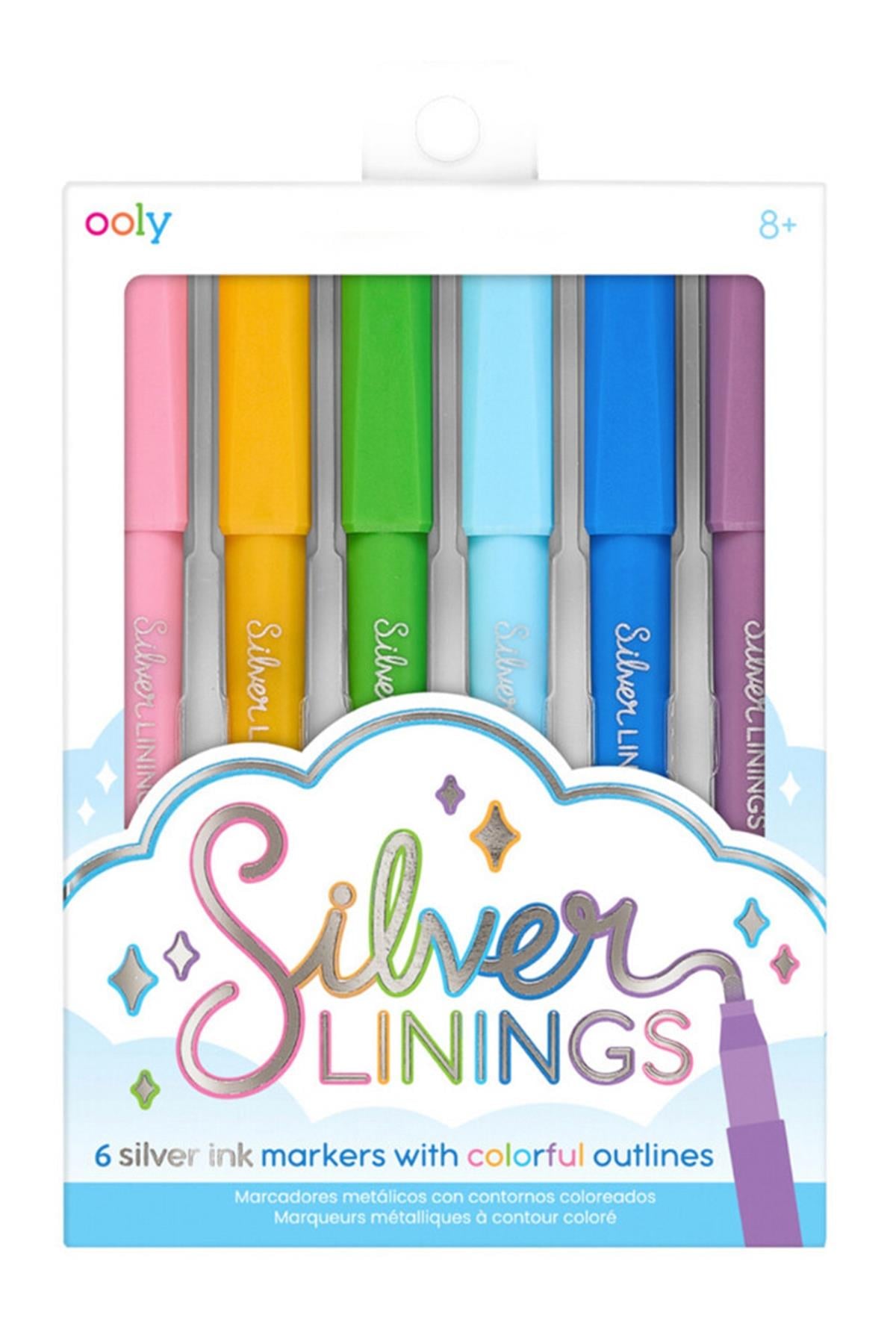 Ooly Silver Linings Renkli Gümüş Mürekkepli 6’lı Keçeli Kalem Çok Renkli