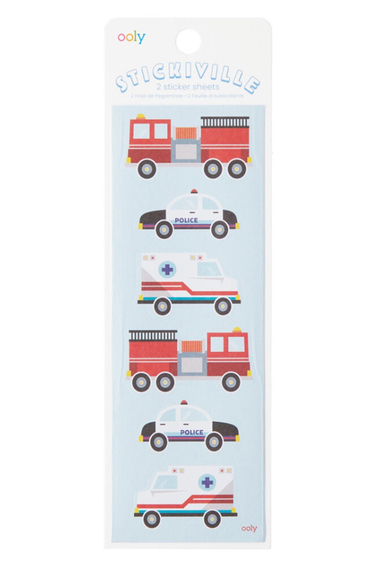 Ooly Stickiville Çıkartmalar - Helping Vehicles Çok Renkli