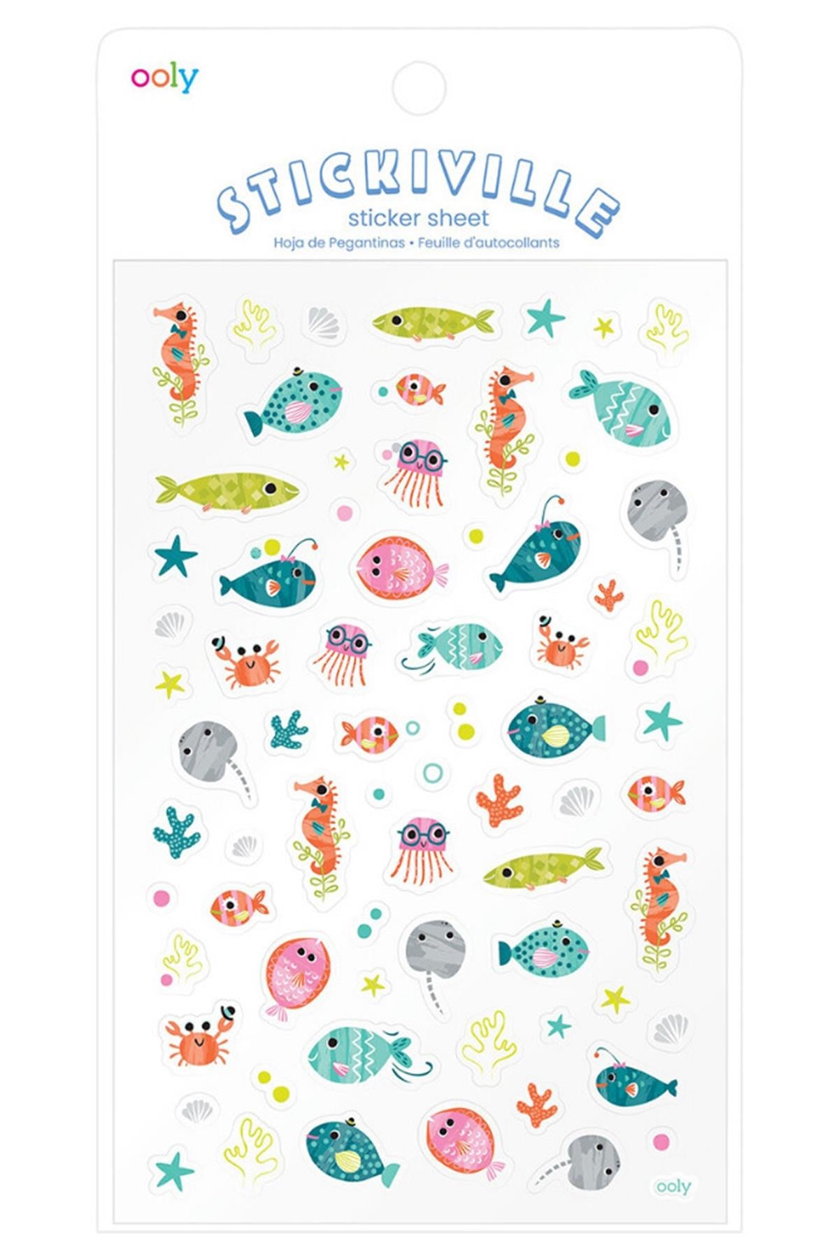 Ooly Stickiville Çıkartmalar - Ocean Buddies Çok Renkli