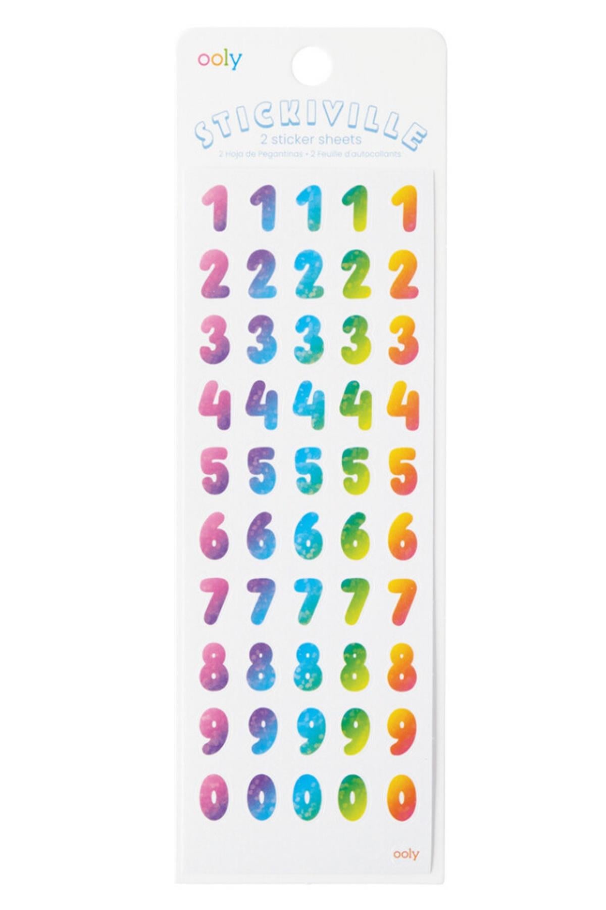 Ooly Stickiville Çıkartmalar - Rainbow Numbers Çok Renkli