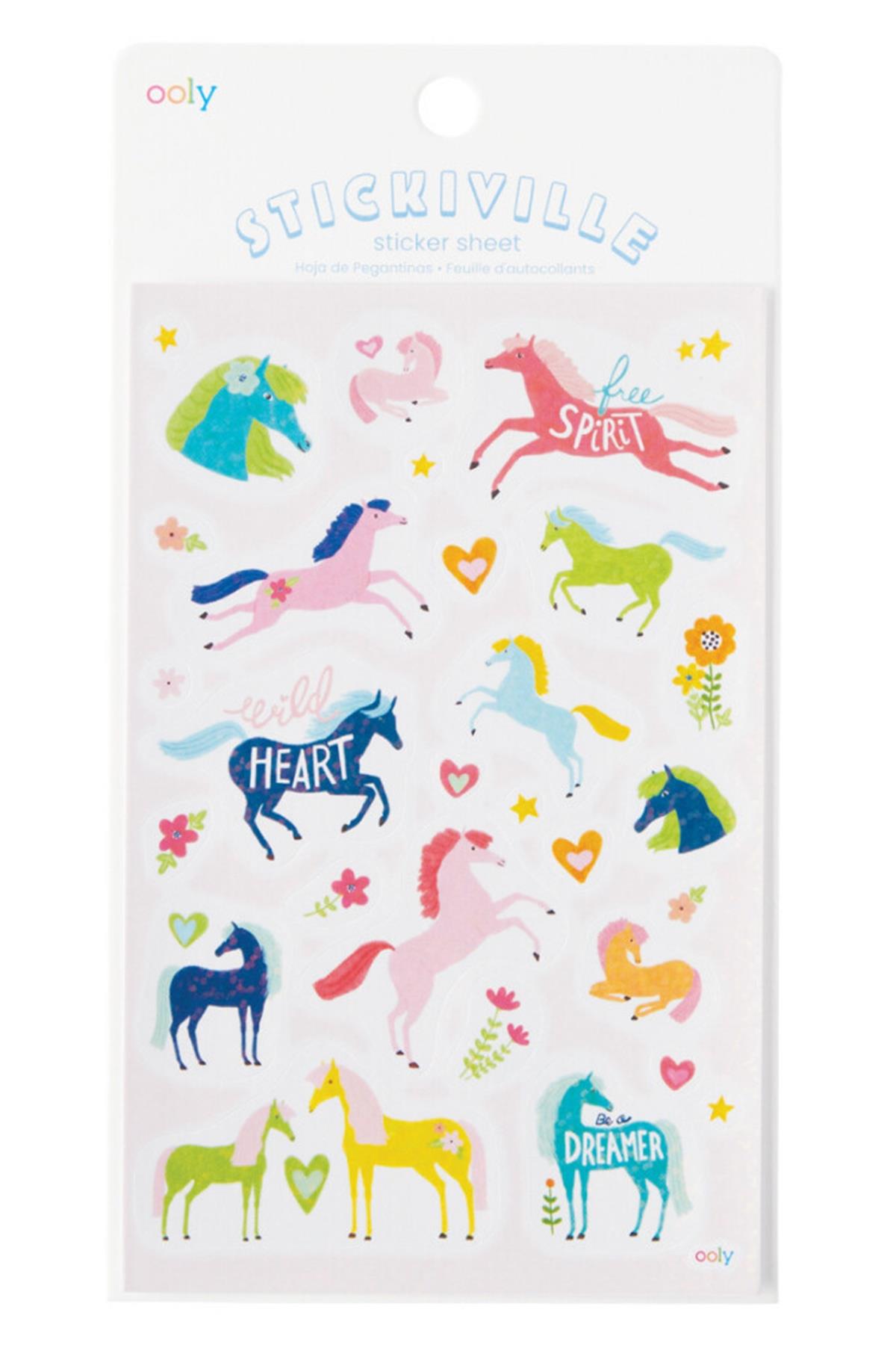 Ooly Stickiville Çıkartmalar - Wild Horses Çok Renkli