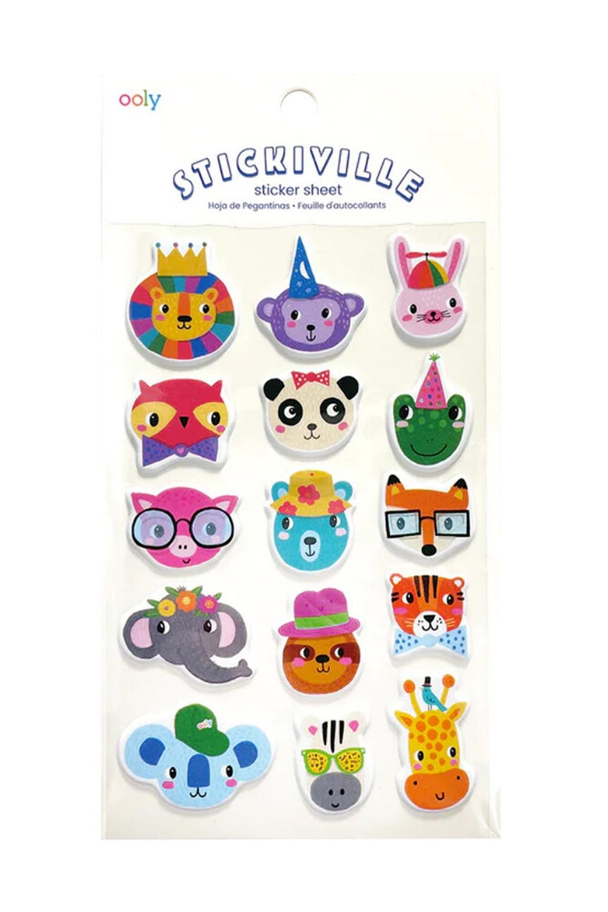 Ooly Stickville Çıkartmalar - Party Animals Çok Renkli
