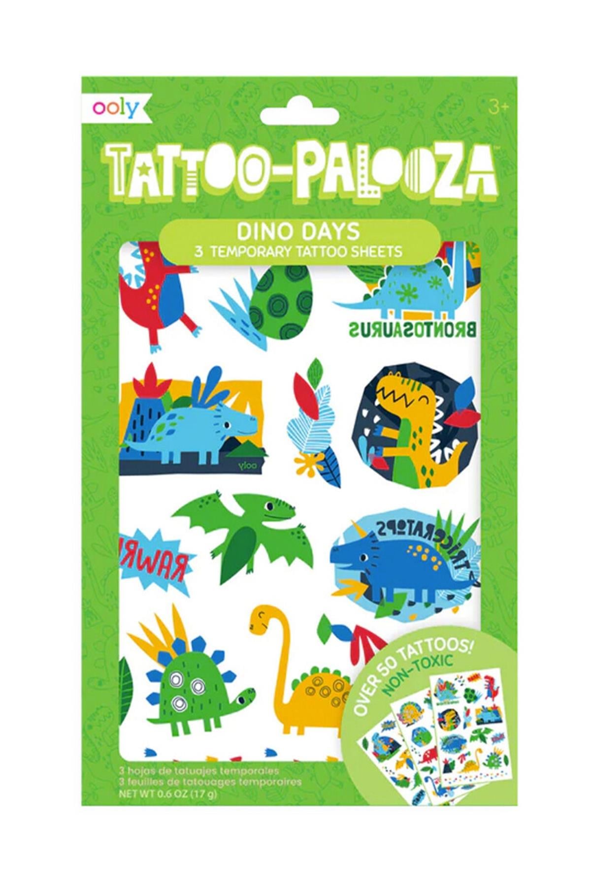 Ooly Tattoo Palooza Geçici Dövme Seti - Dino Days Çok Renkli