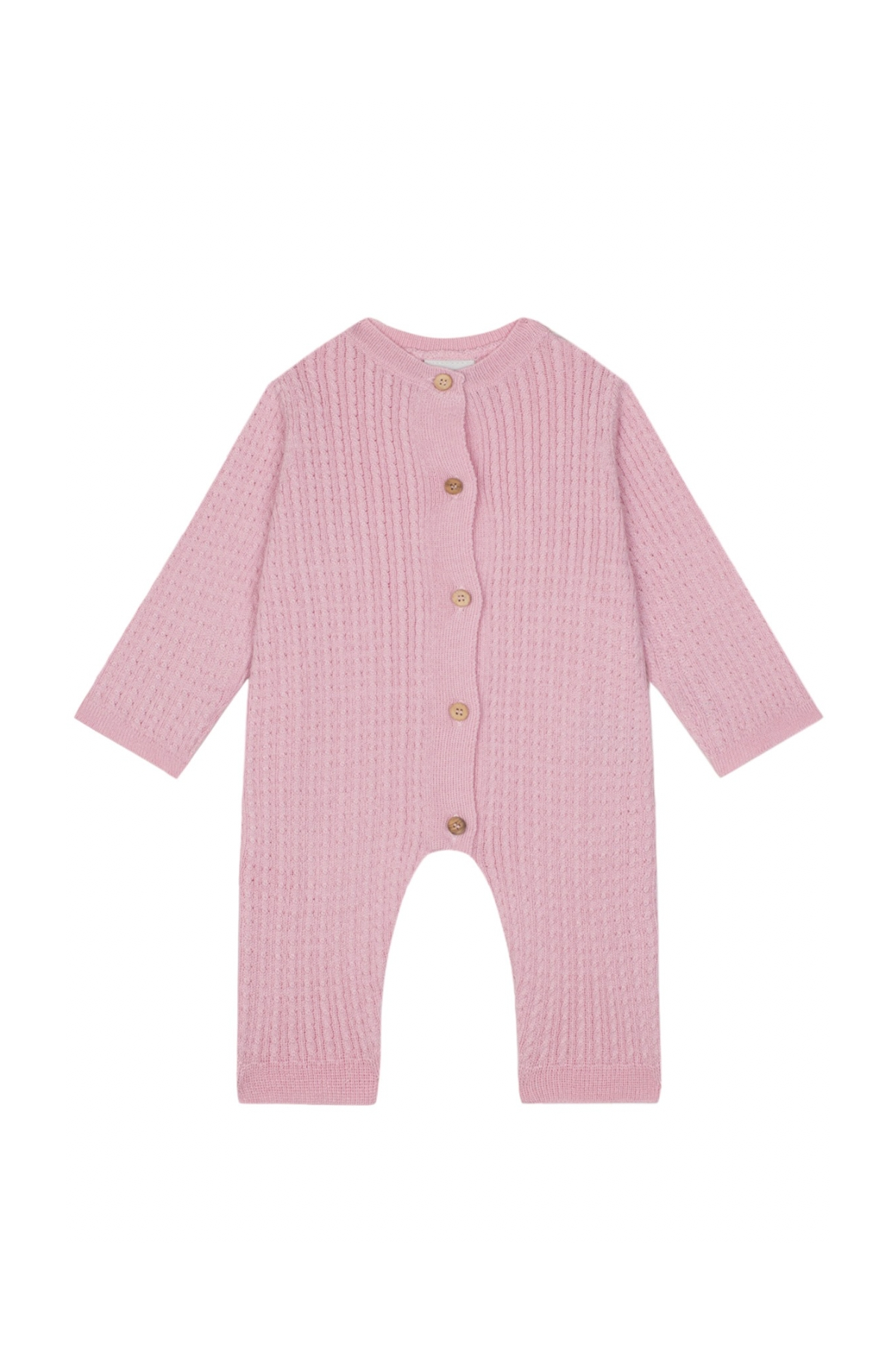 Pembe Balıksırtı Triko Tulum Pembe