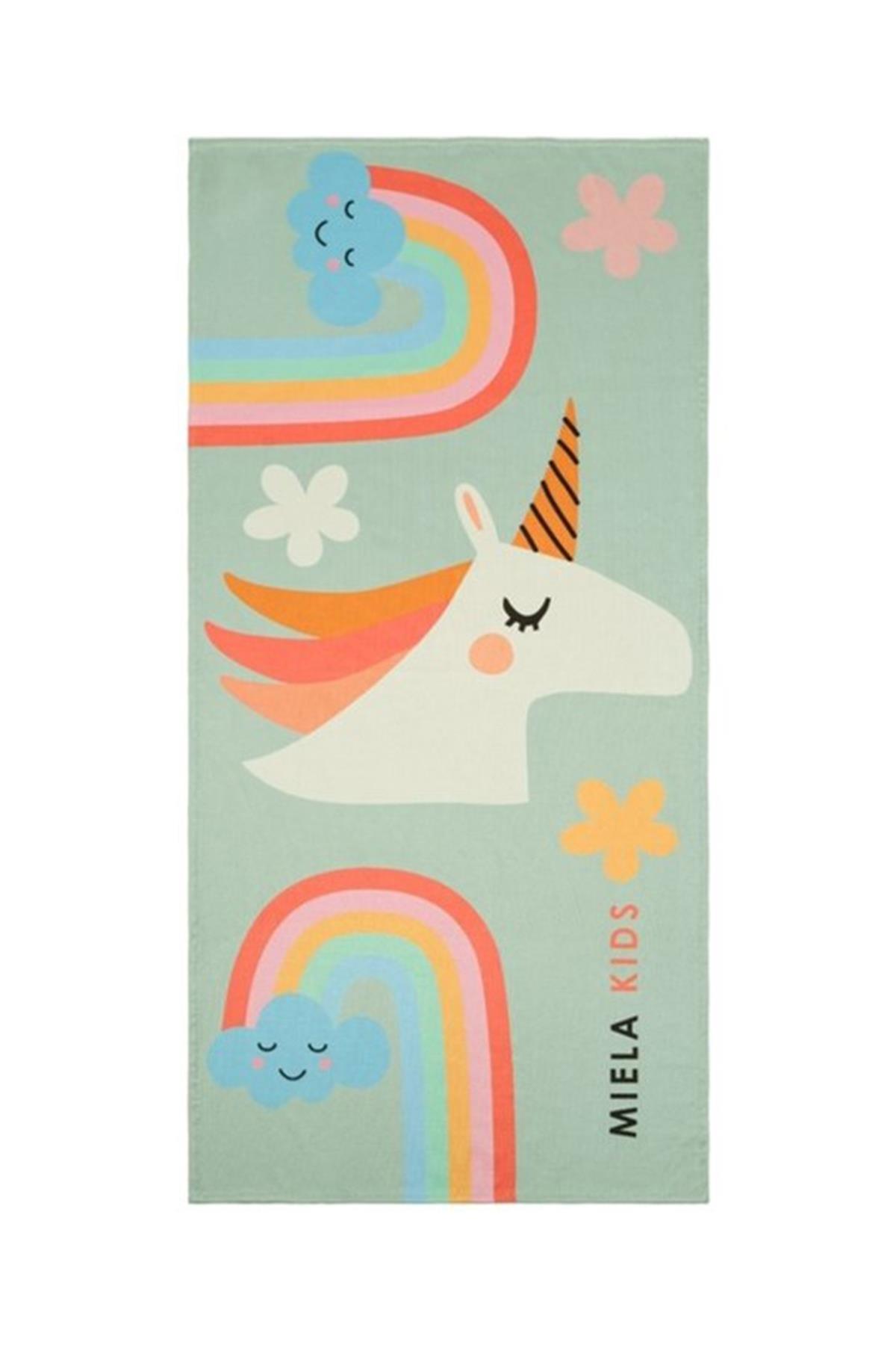 Plaj Havlusu-Plaj Rainbow Unicorn Çok Renkli