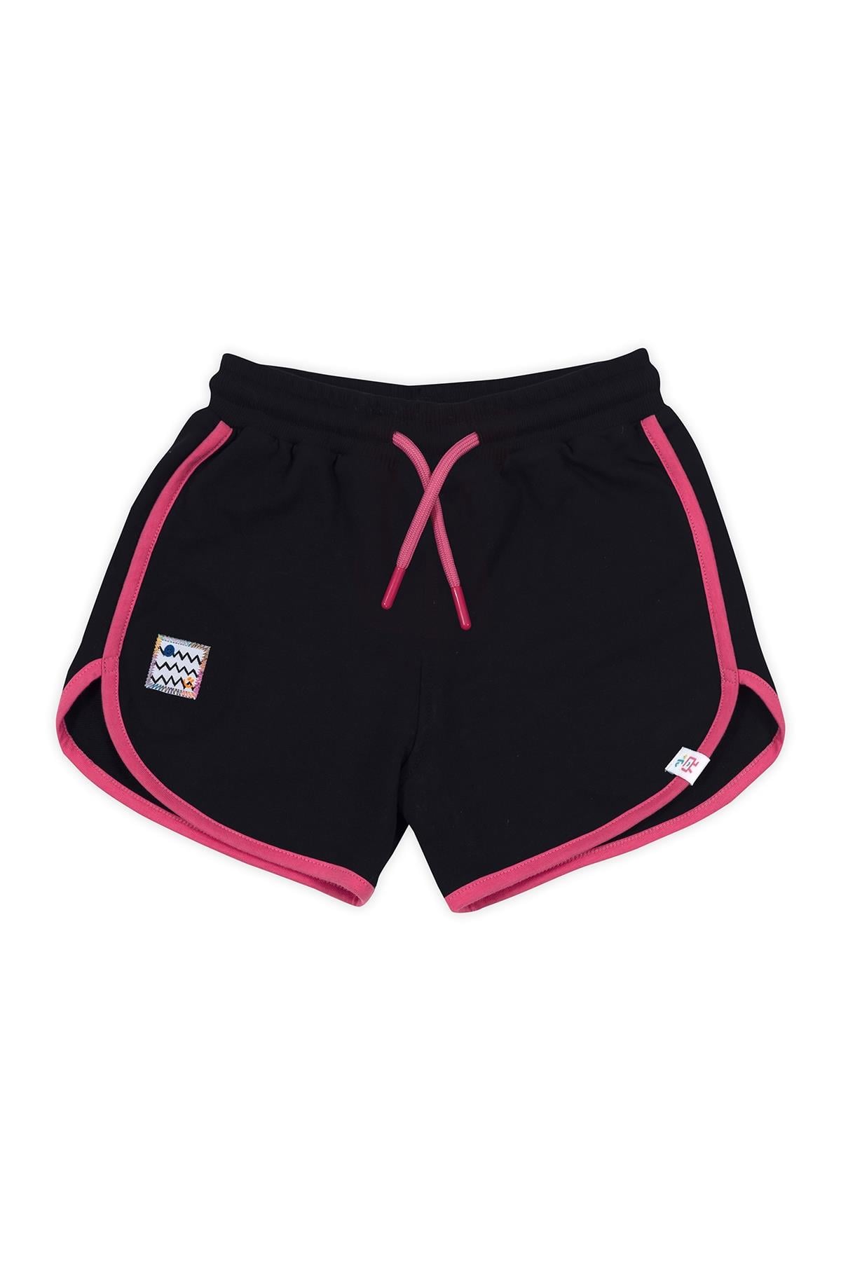Retro Pink Striped Short -Retro Model Pembe Biyeli Çocuk Kısa Şort - (Pembe Kordonlu) Lacivert