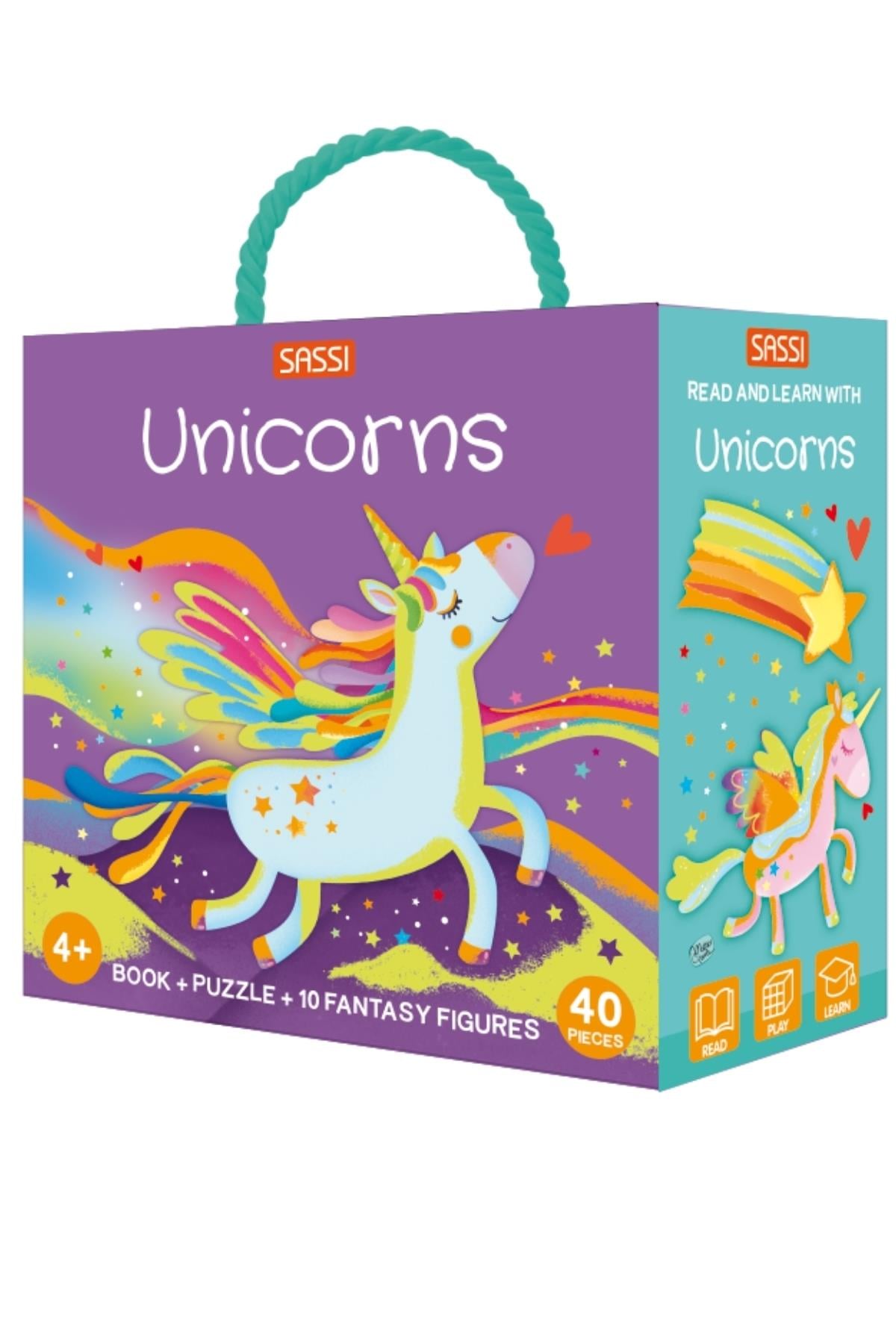 Sassi /READ AND LEARN WITH UNICORNS Çok Renkli