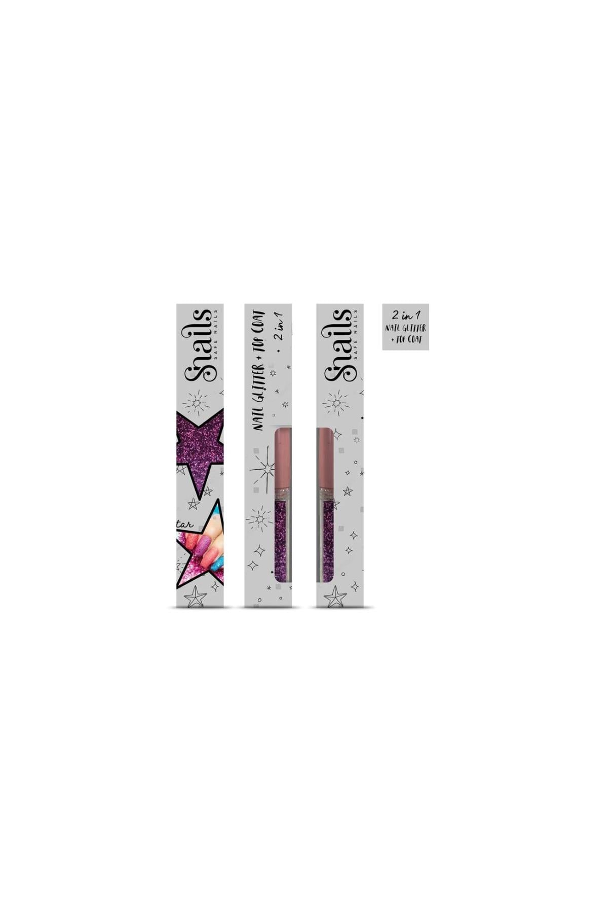 Simli Tırnak Parlatıcısı 2-in-1 Magic Dust Purple Çok Renkli