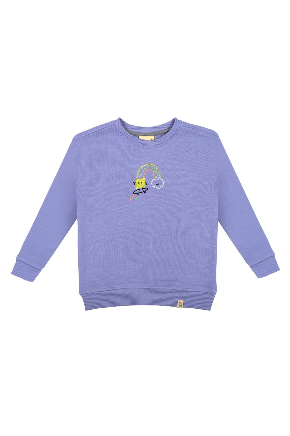 SQUARE WITH CLOUD SWEATSHIRT Lila