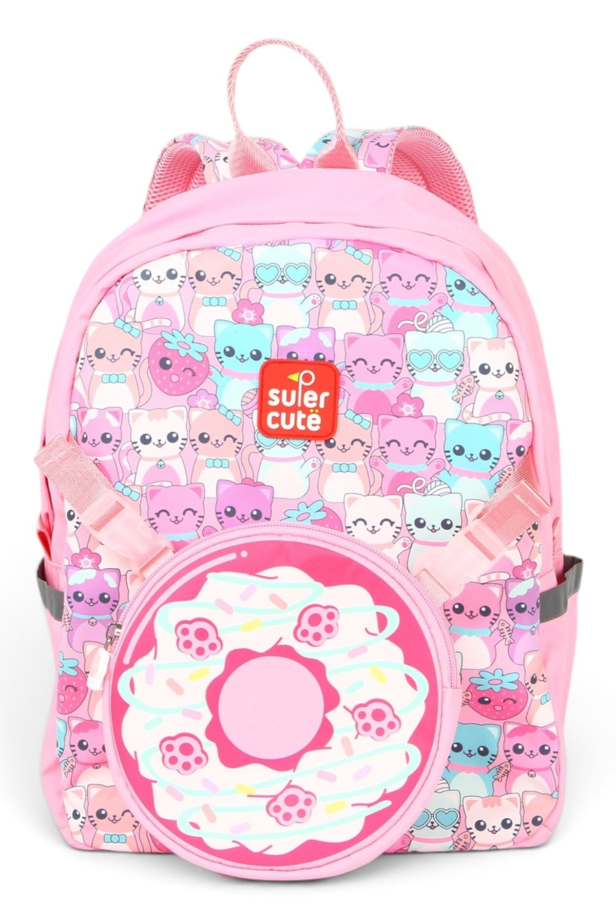 Supercute Two in One Pink Cat Sırt Çantası Pembe