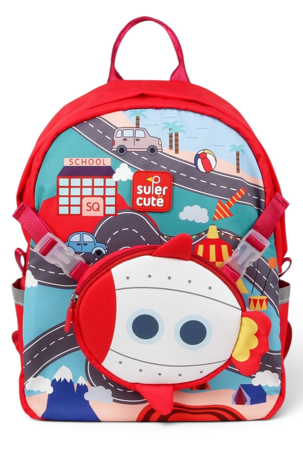 Supercute Two in One Rocket Sırt Çantası Kırmızı