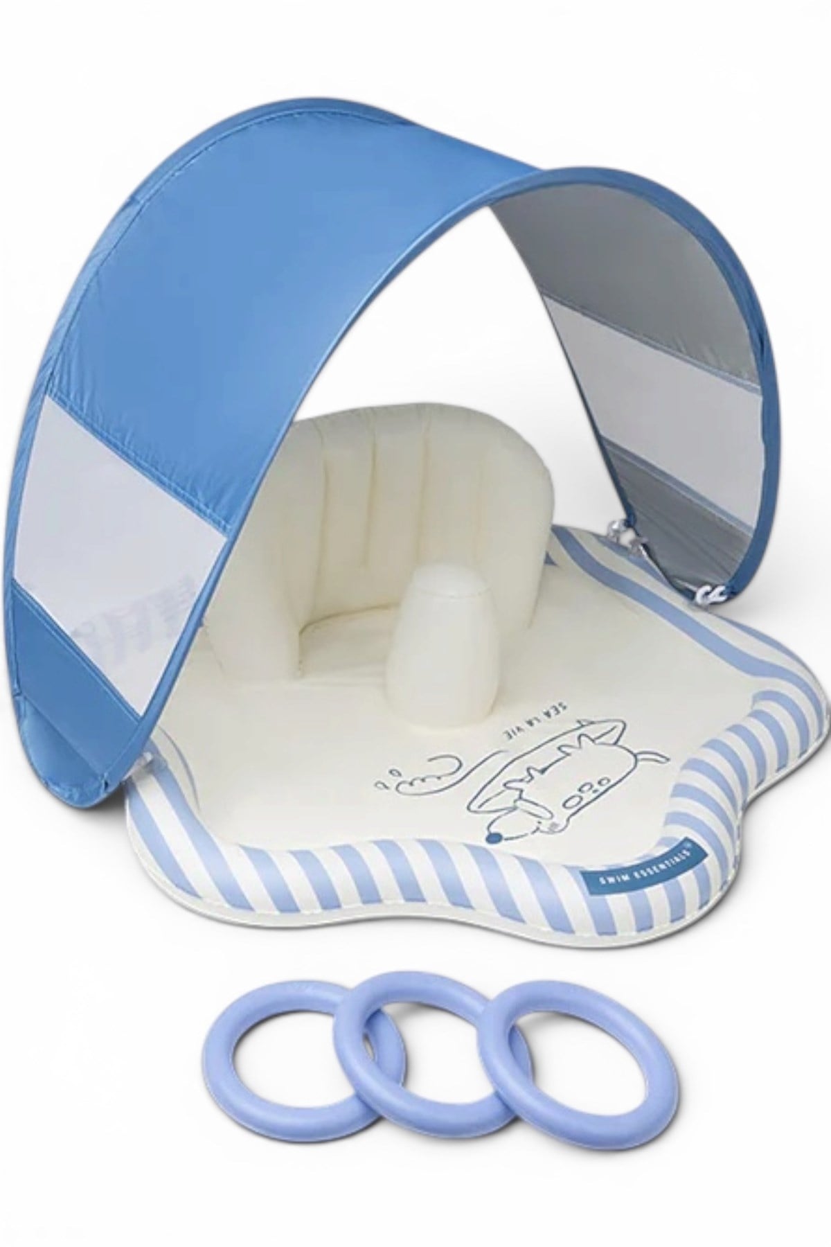 Swim Essentials Surfer Sırt Destekli ve Gölgelikli Bebek Oyun Matı 76 cm Çok Renkli