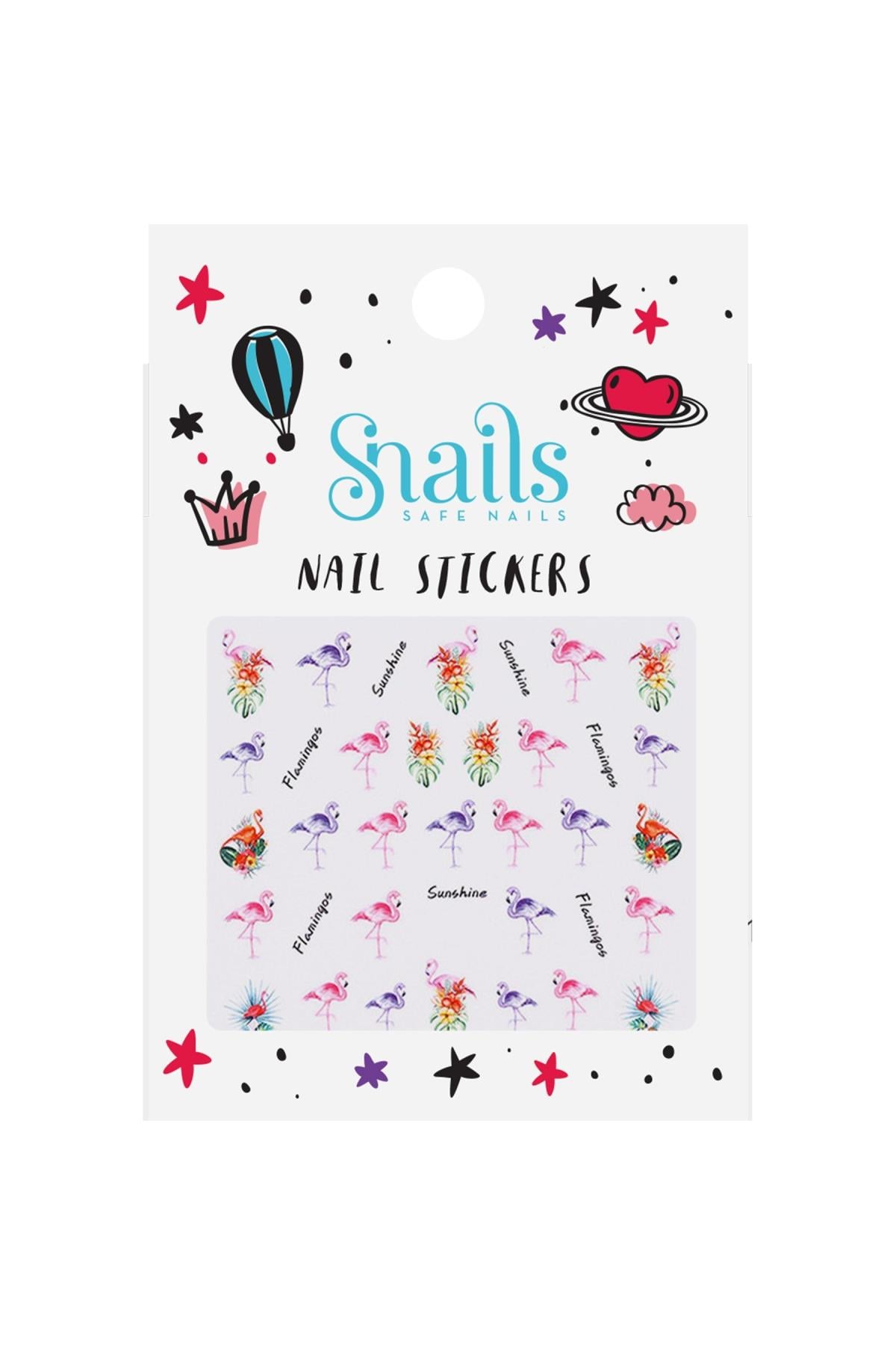 Tırnak Sticker Seti – Flamingos Çok Renkli