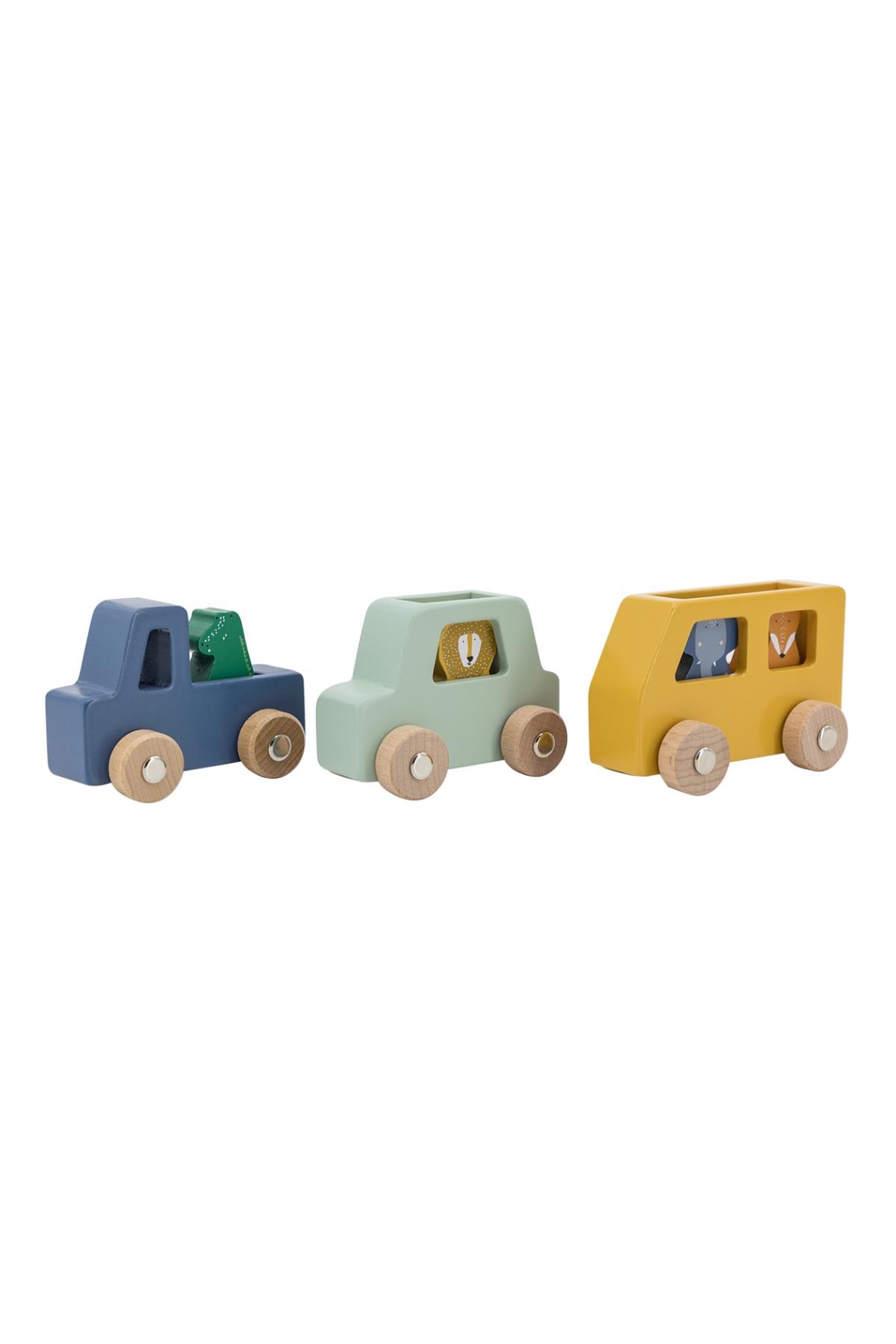 TRIXIE - WOODEN ANIMAL CAR SET Çok Renkli