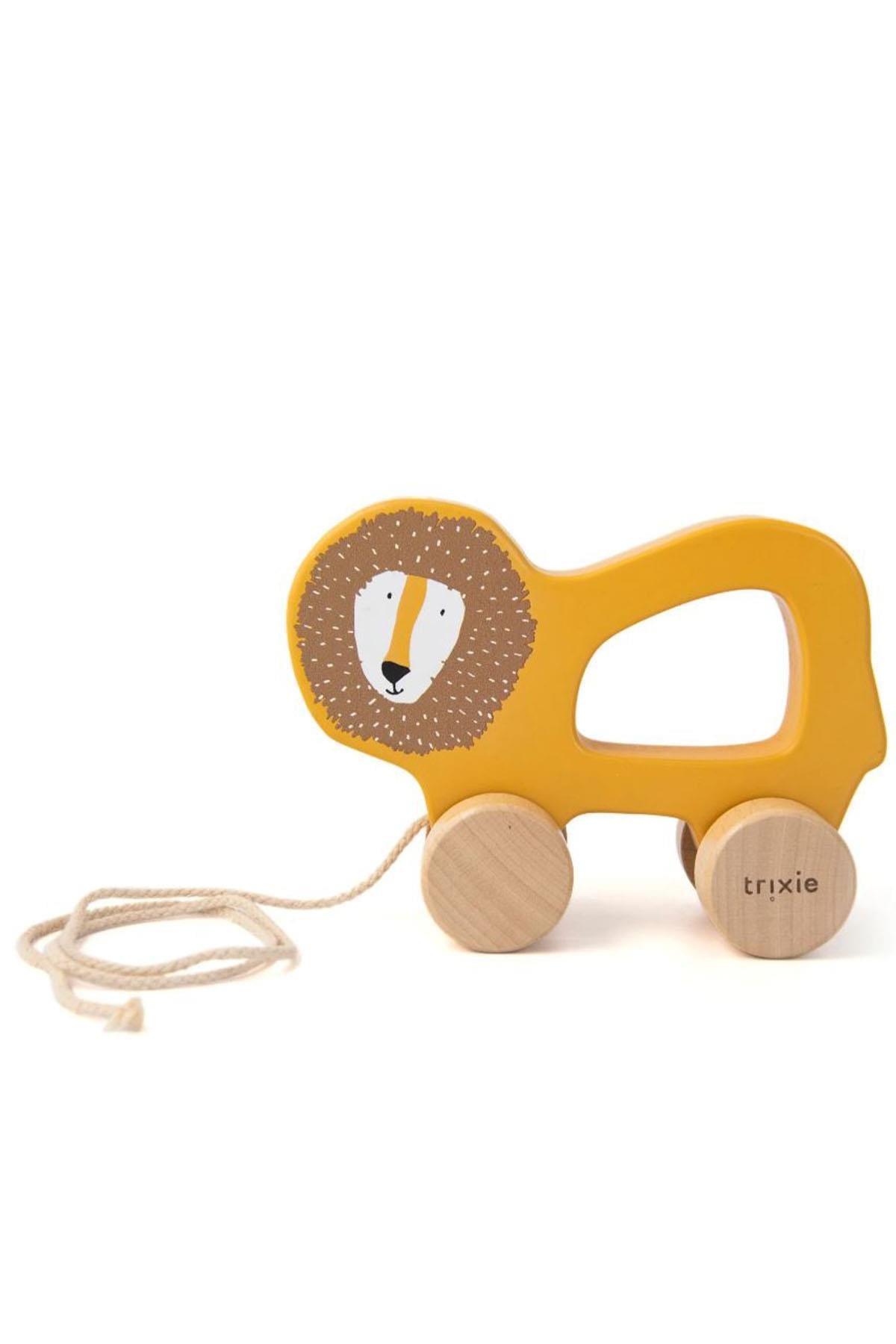 TRIXIE - WOODEN PULL ALONG TOY (MR.LION) - Ahşap İpli Oyuncak Lion