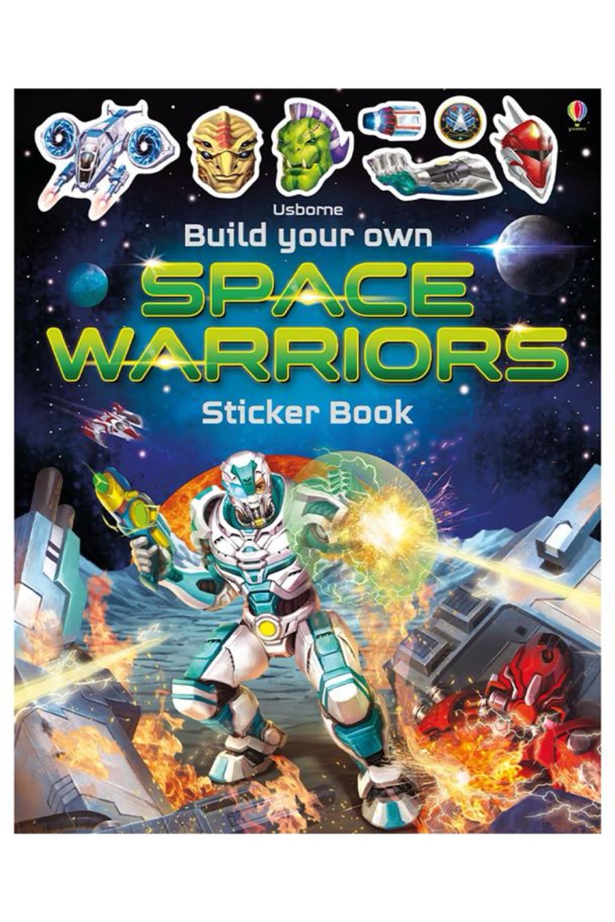 Usborne /Build Your Own Space Warriors Sticker Book Çok Renkli