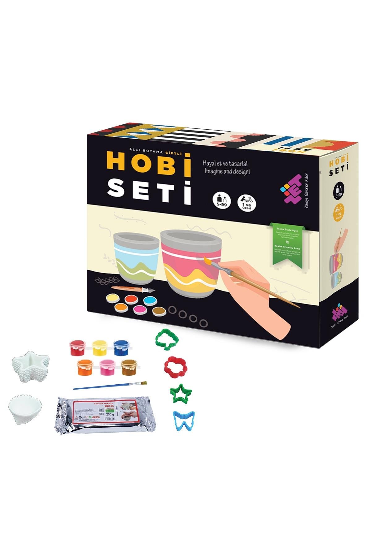 Zetzeka / HOBİ SETİ ALÇI BOYAMA ÇİFTLİ Çok Renkli