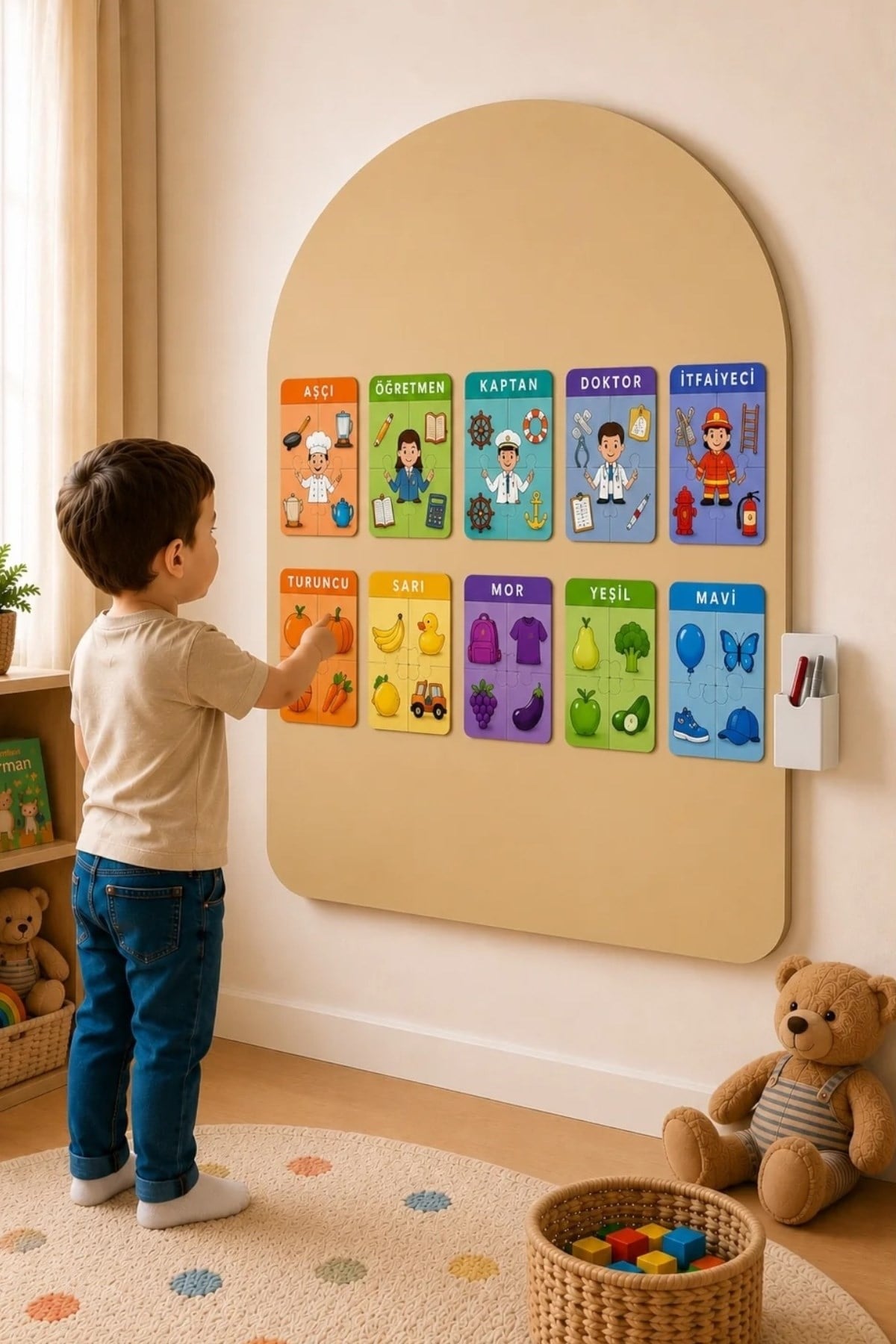 Zigo Toys / Manyetik Puzzle Seti - Renkler ve Meslekler Çok Renkli