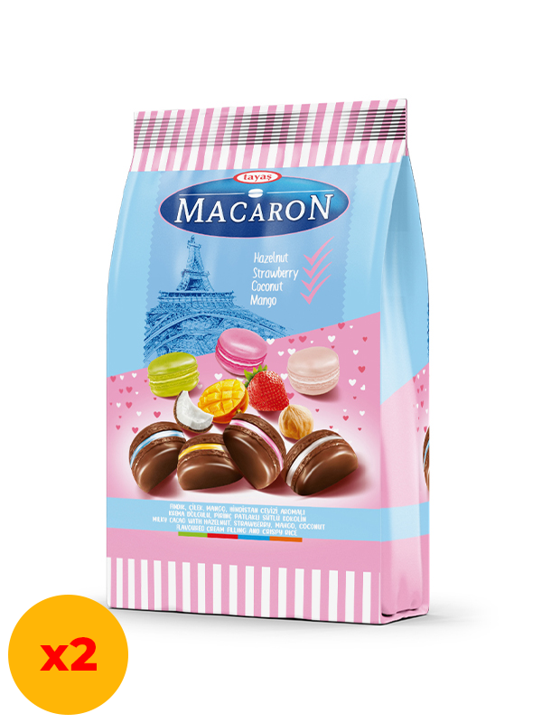  Macaron Karışık Krema Aromalı Dikey Poşet 500 Gr x 2