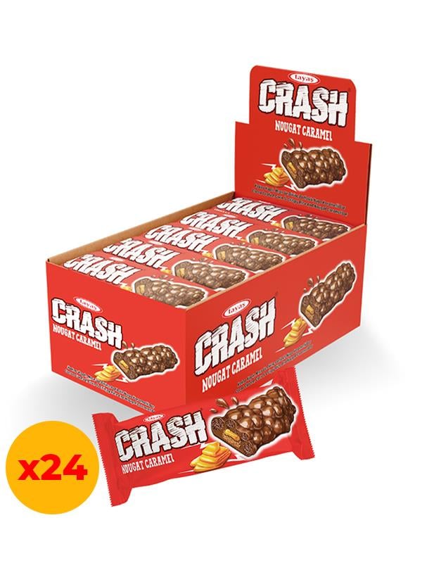 Crash Nuga Karamelli Pirinç Patlaklı Bar Kutu 40 Gram x 24 Adet Kutulu
