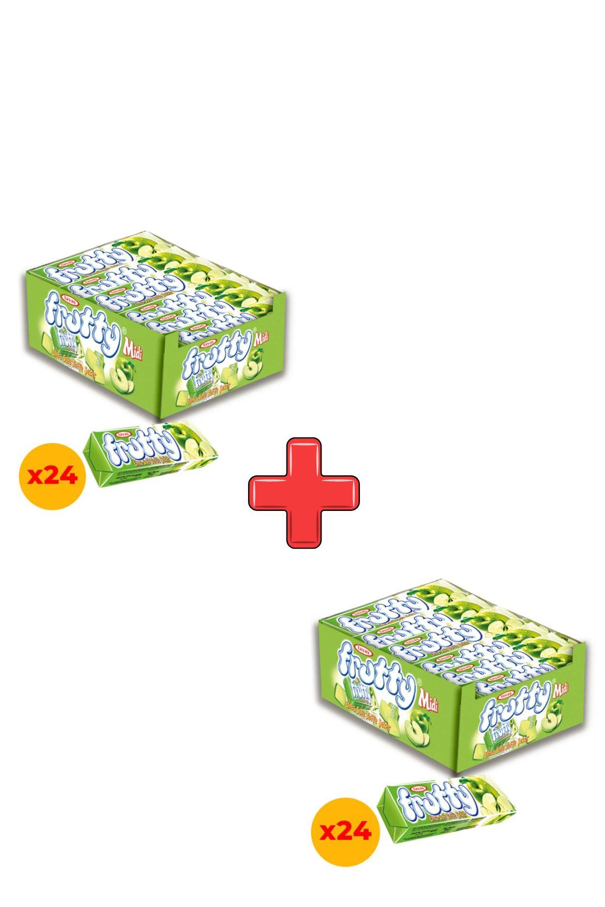 Frutty Midi Elmalı Yumuşak Şeker 20 gr X 24 Adet Kutulu 2li Paket