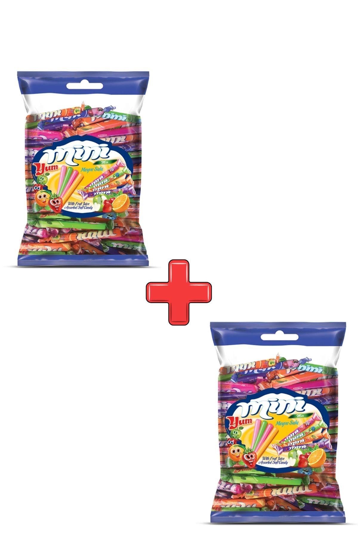Miniyum Karışık Meyve Sulu Yumuşak Şeker 700gr 100 Adet 2li Paket
