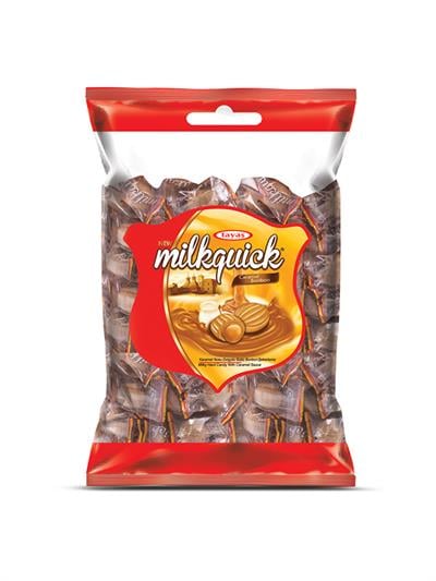 Milkquick Karamel Sosu Dolgulu Sütlü Bonbon Sert Şeker 1 Kg Poşet
