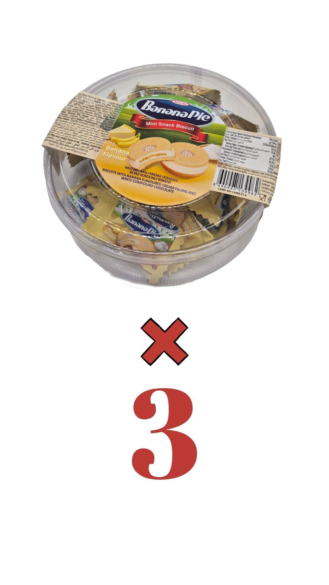 Banana Pie Muz Aromalı Krema Dolgulu Bisküvi 200 Gr x 3 Adet