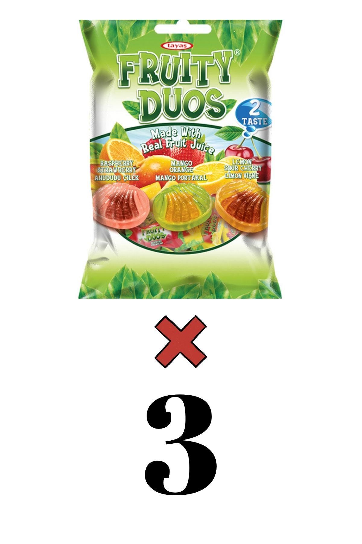 Fruity Duos Meyve Dolgulu Sert Şeker 350 Gr x 3 Adet