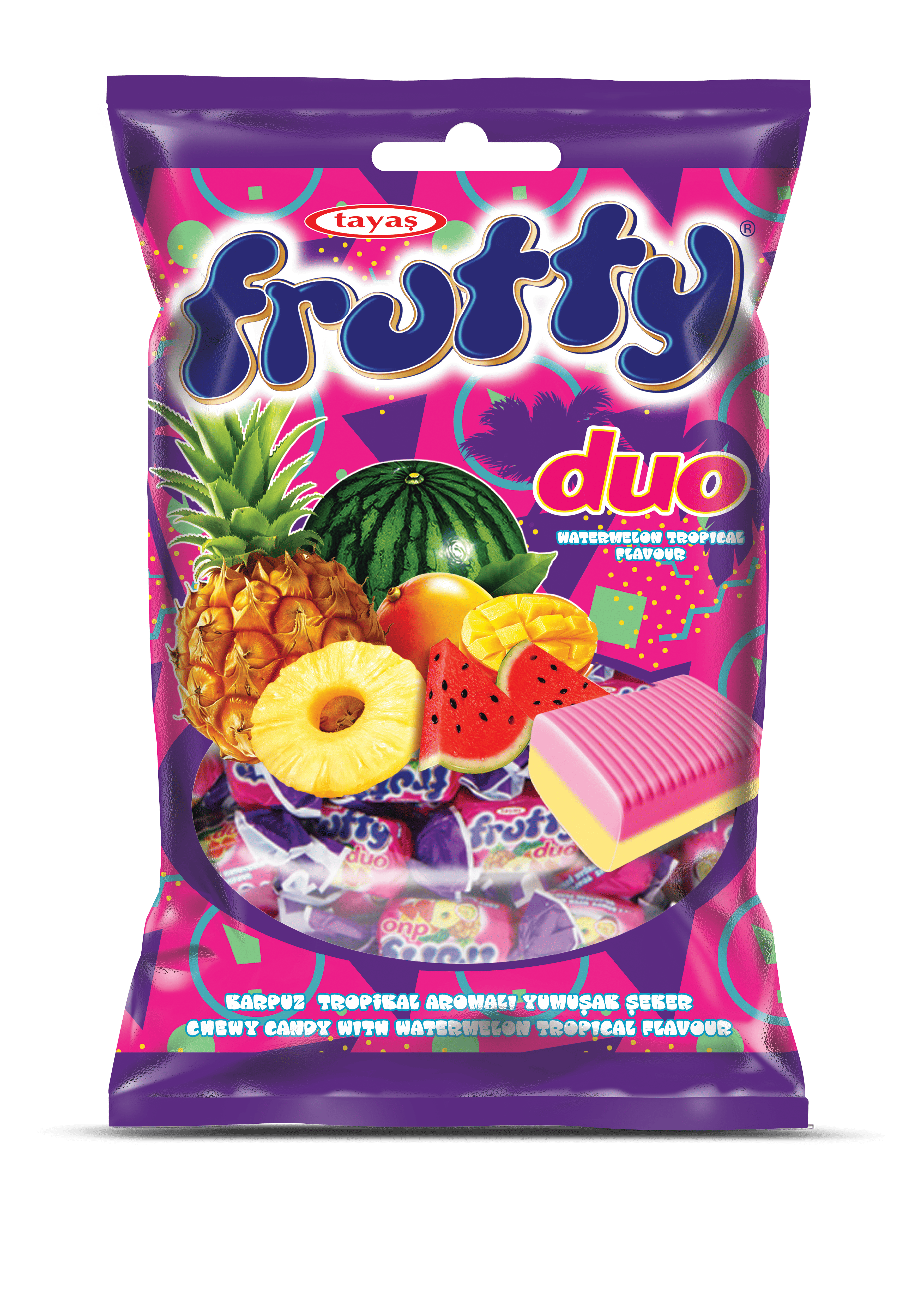 Frutty Duo Karpuz Tropikal Aromalı Yumuşak Şeker 1 Kg
