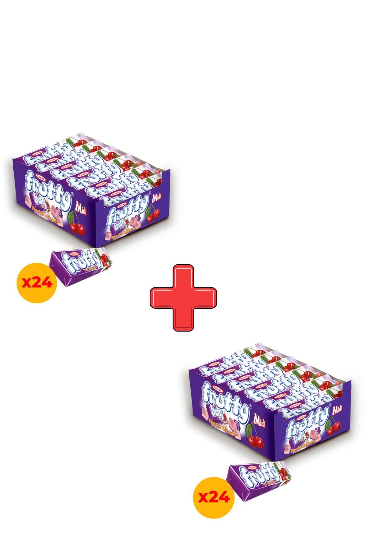 Frutty Midi Vişneli Yumuşak Şeker 20 gr X 24 Adet Kutulu 2'li Paket