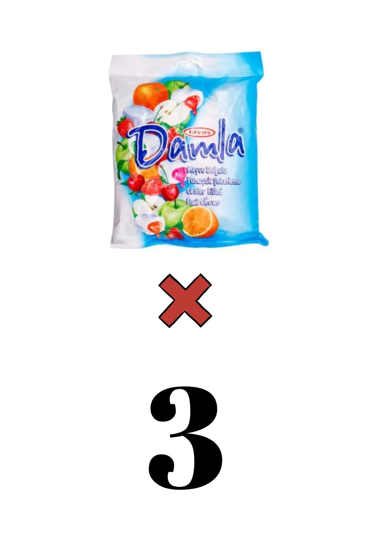 Damla Meyve Dolgulu Yumuşak Şeker 350 g x 3 Adet