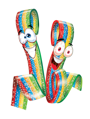 Damla Sour Belts Licorice Rainbow (Karışık Mix) 1 Kg Kutulu