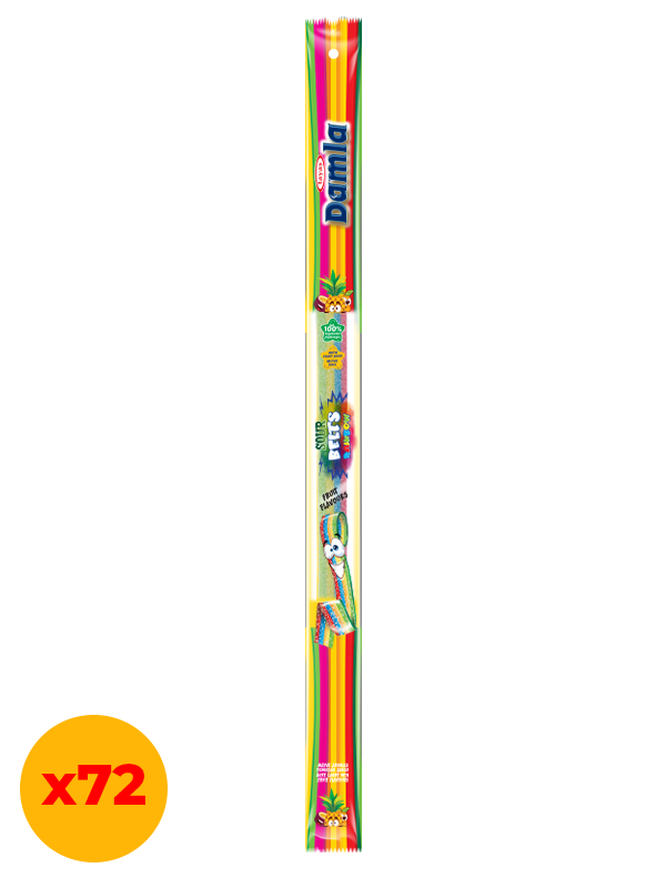 Damla Sour Belts Licorice Rainbow(Karışık Mix) Karton Kutu 15 Gr X 72 Adet Kutulu