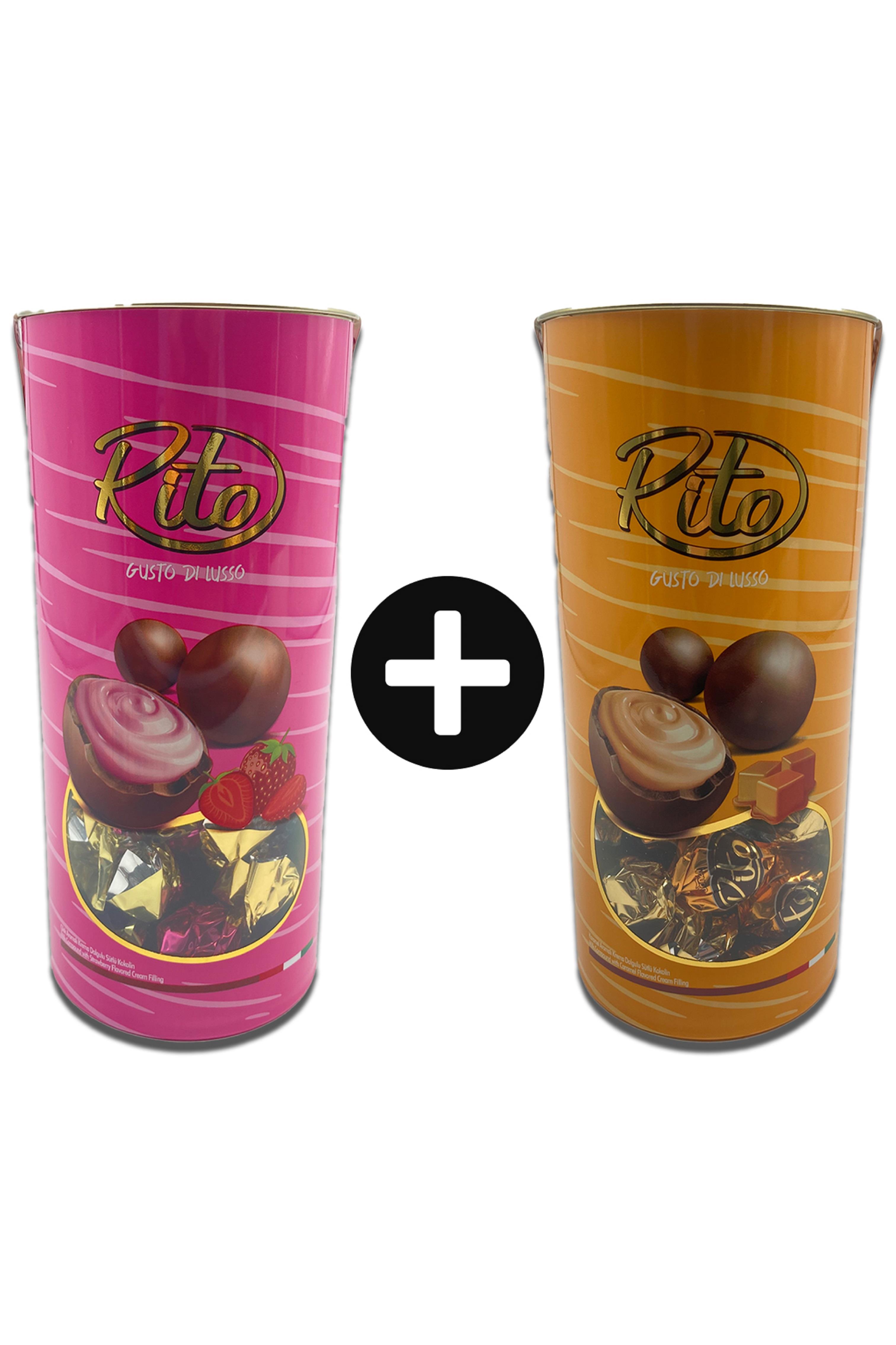 Rito Premium Kutu Toplam 600 gr Çikolata Çilek ve Karamel 