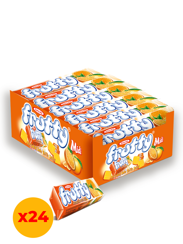 Frutty Midi Portakallı Yumuşak Şeker 20 Gr X 24 Adet Kutulu