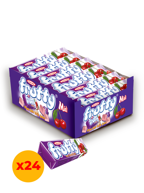 Frutty Midi Vişneli Yumuşak Şeker 20 Gr X 24 Adet Kutulu