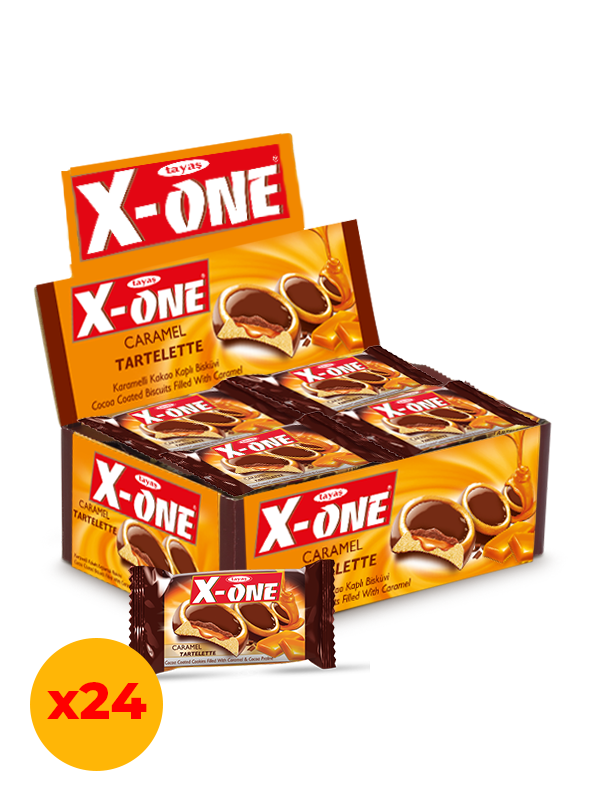 X-One Tartelette Karamelli Kakao Kaplı Bisküvi 20 Gr X 24 Adet Kutulu