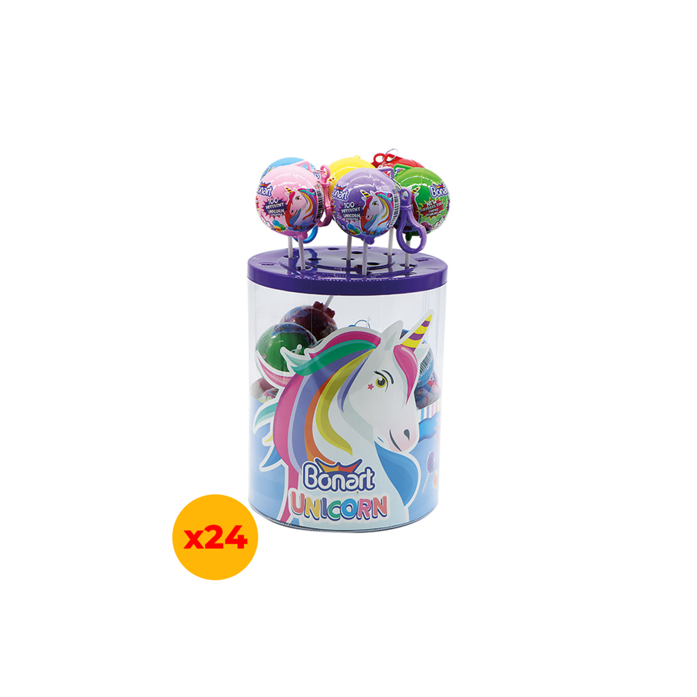 Unicorn Top Kafalar Lolipop Candy 11 Gr x 24 Adet