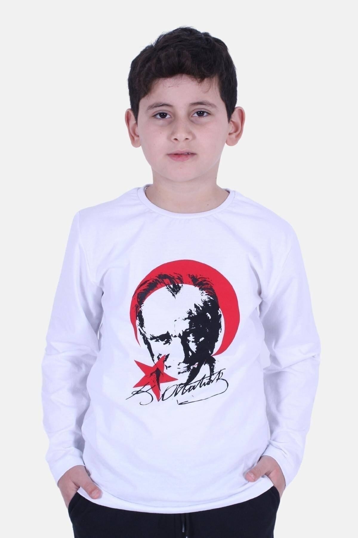 Atatürk Imza Baskılı Unisex Çocuk Sweatshirt