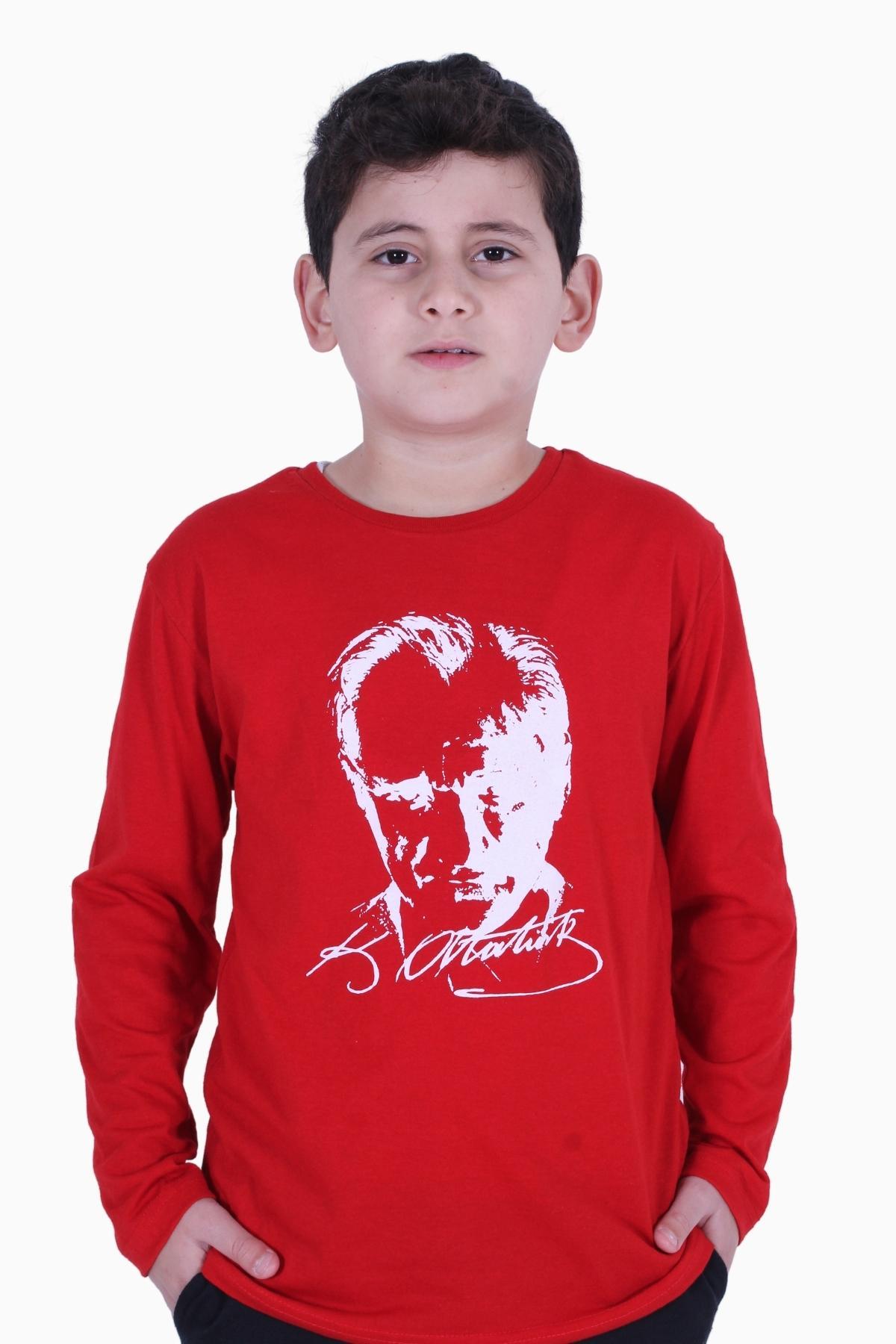Atatürk Imza Baskılı Unisex Çocuk Sweatshirt
