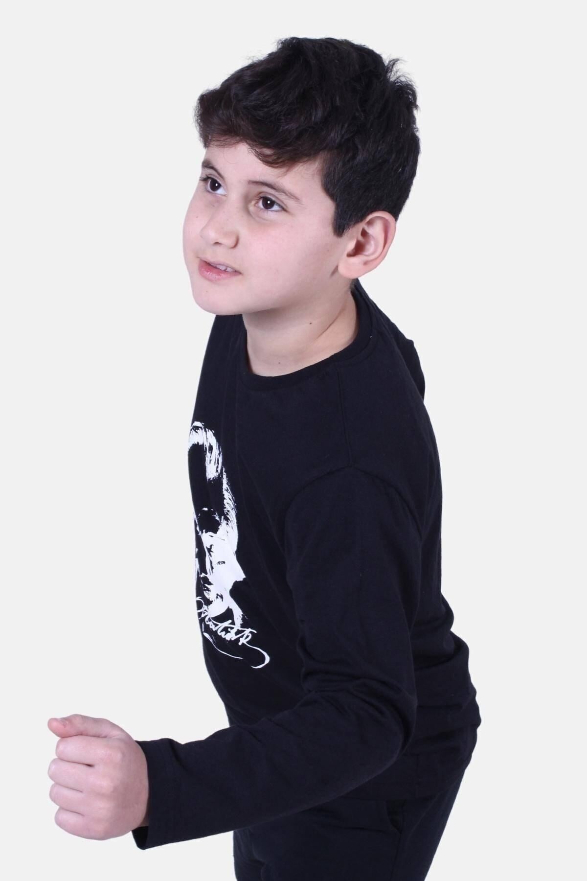 Atatürk Imza Baskılı Unisex Çocuk Sweatshirt