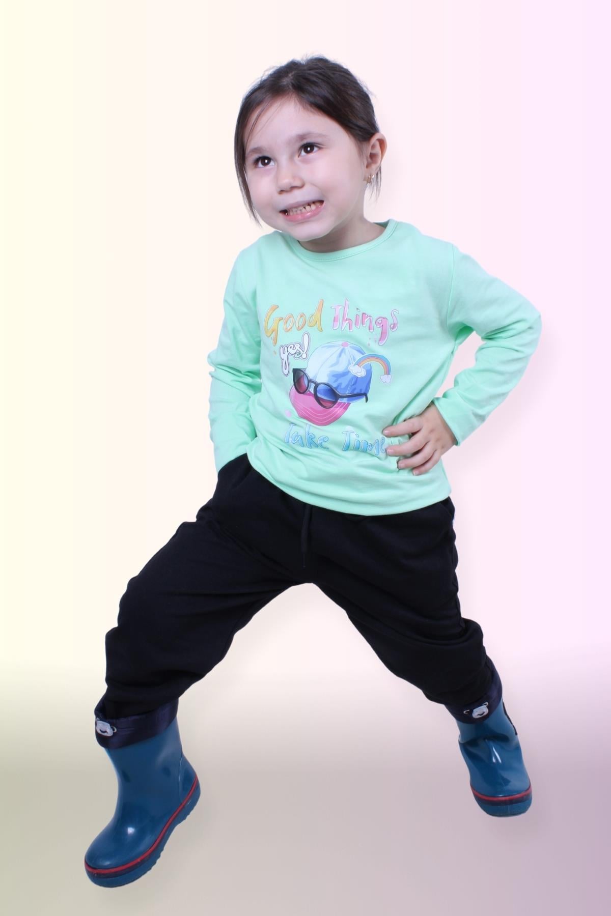 Kız Çocuk Alt-Üst Uzun Kollu Takım