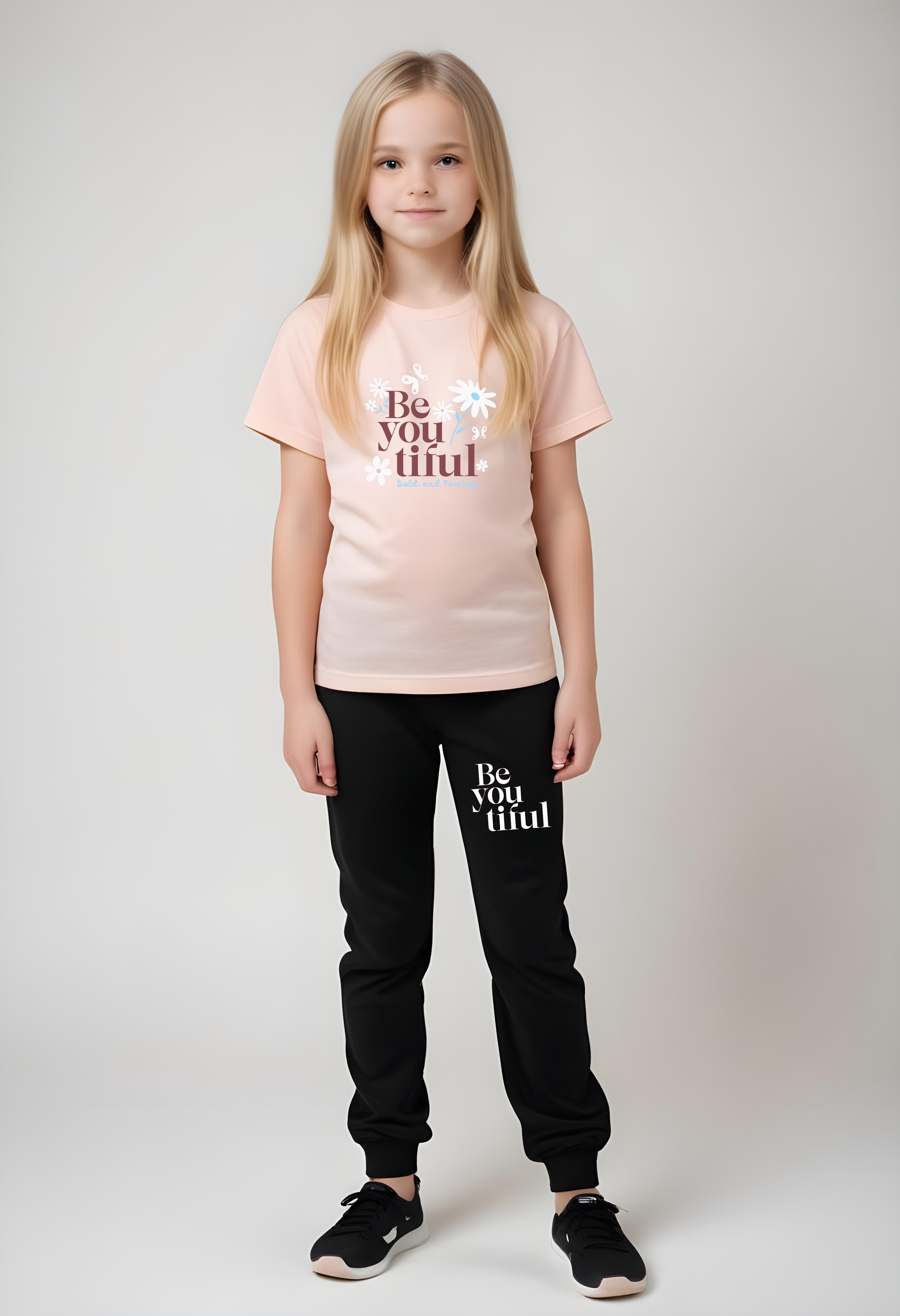 KIZ ÇOCUK BE YOU TİFUL BASKILI ALT-ÜST TAKIM