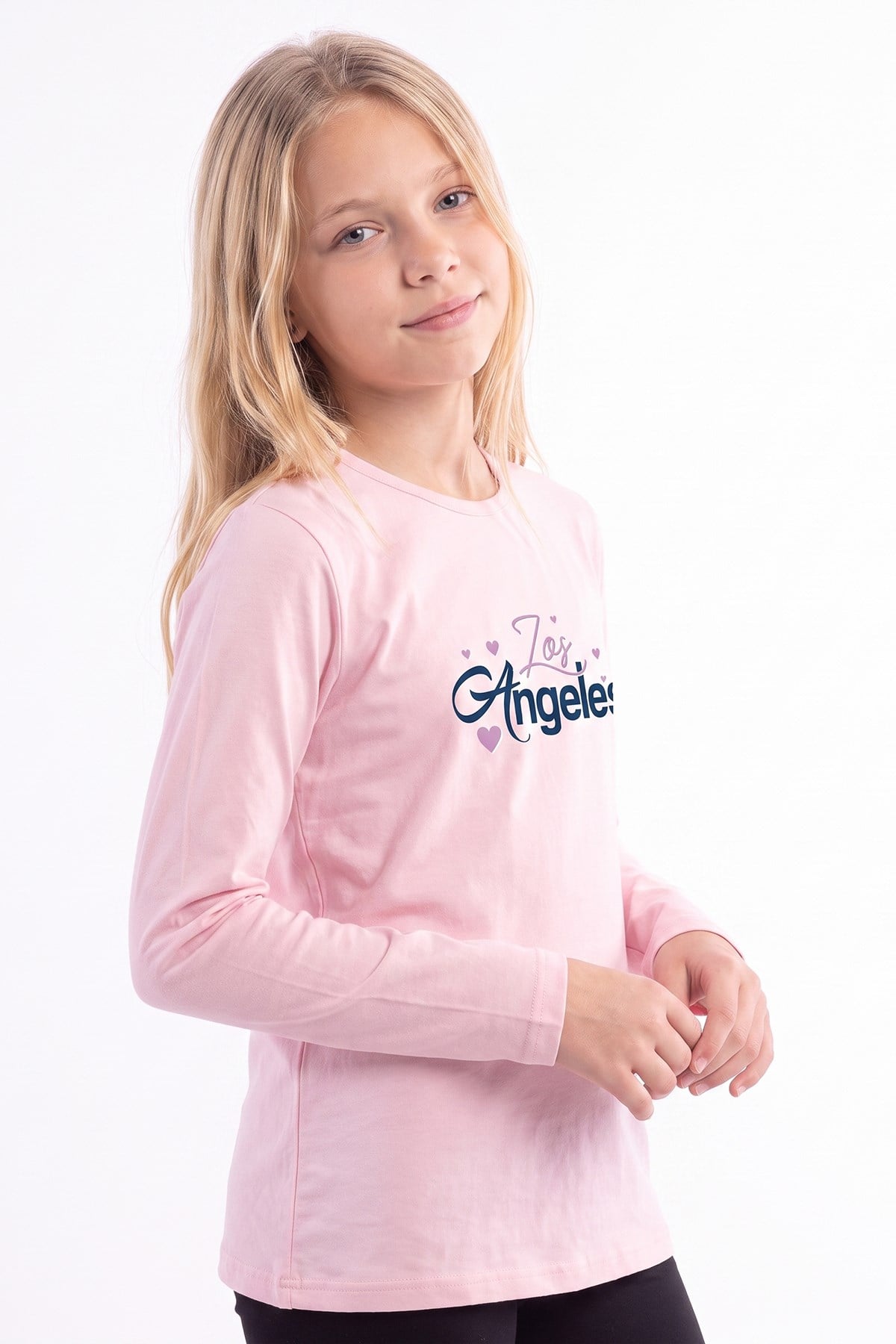 Kız Çocuk Yuvarlak Yakalı Baskı Detaylı Sweatshirt