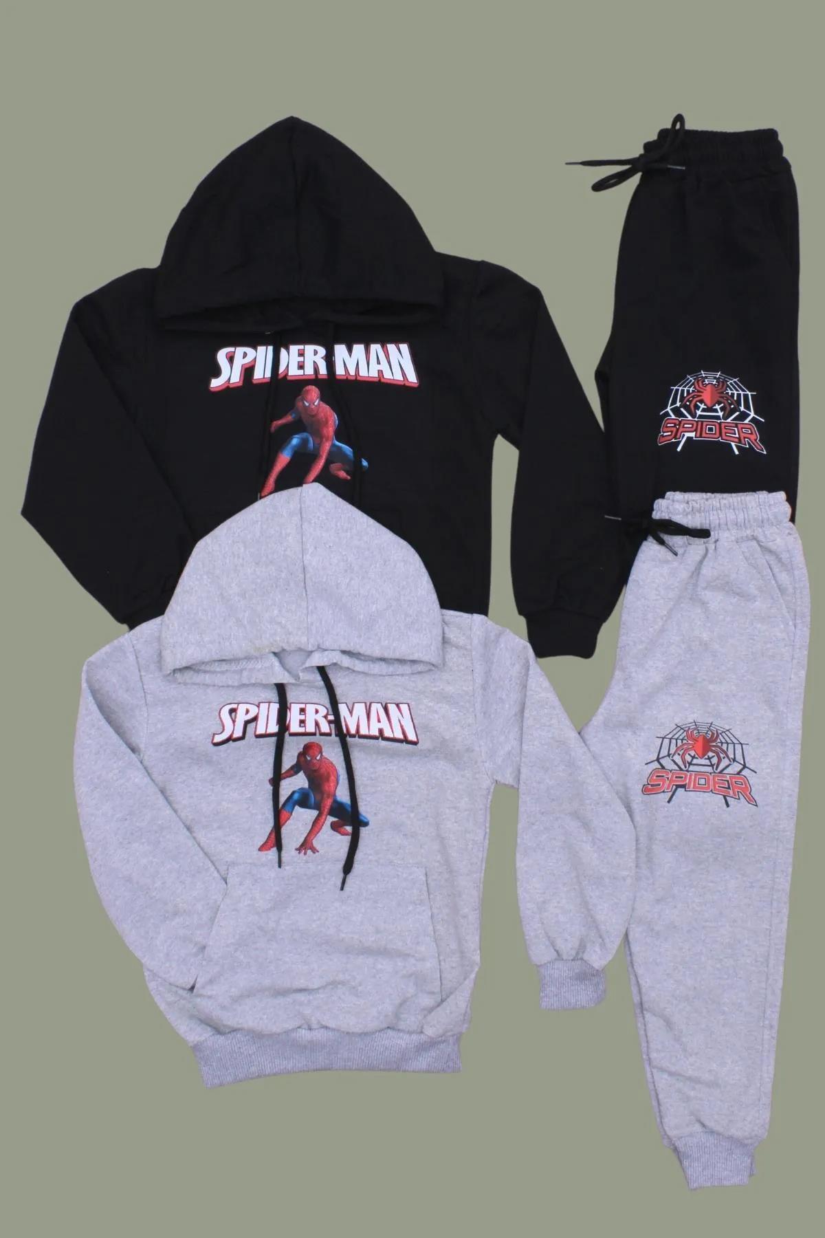 SPIDERMAN 2'li BASKILI KAPÜŞONLU ERKEK ÇOCUK EŞOFMAN TAKIMI