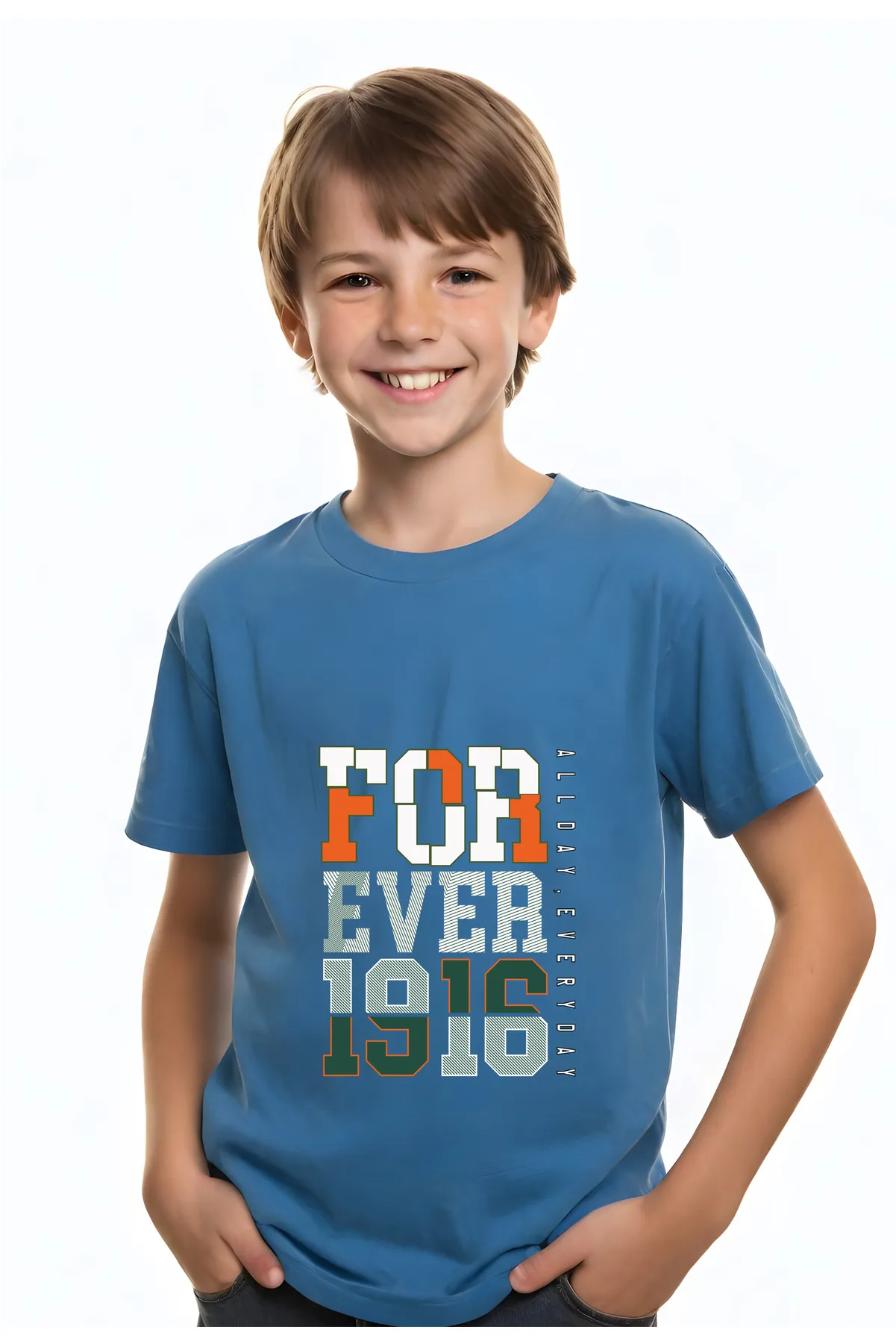 UNİSEXS ÇOCUK BASKILI BASIC KISA KOLLU T-SHİRT