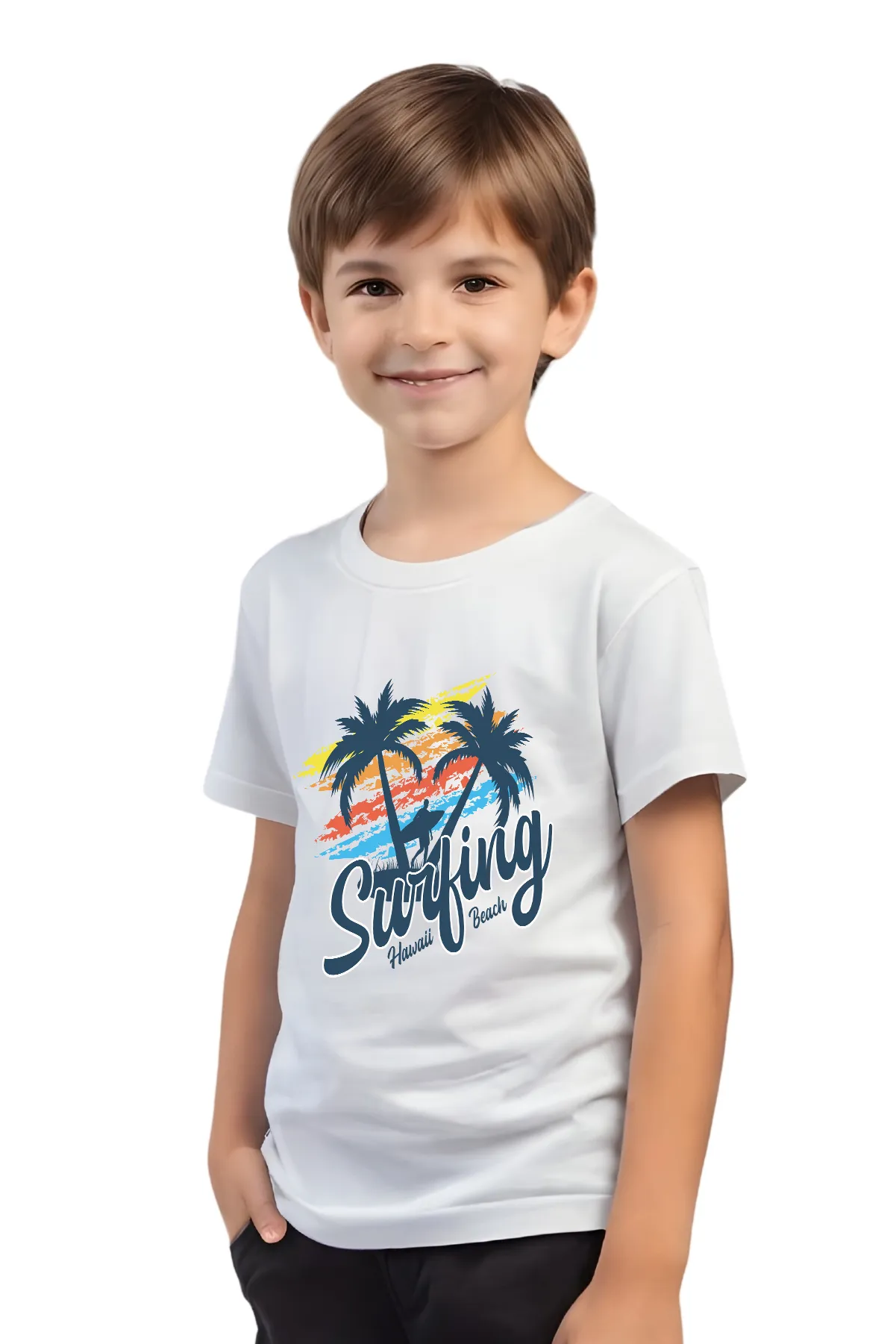 UNİSEXS ÇOCUK BASKILI BASIC KISA KOLLU T-SHİRT